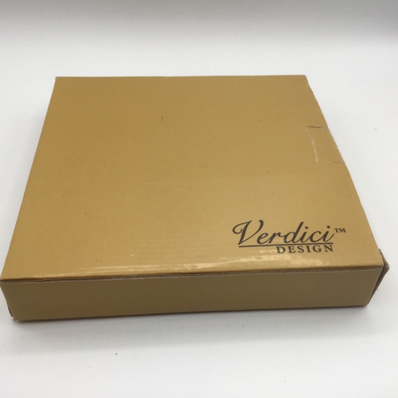 Verdici Design Italian porcelain serving dish with a wooden tray and metal hand - Picture 8 of 8